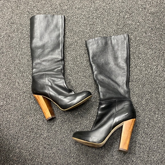 Aldo Shoes Aldo Knee High Tall Boots Black Leather 39 Euro Us 8